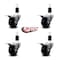 Service Caster 3'' Soft Rubber Swivel 1-1/2'' Expanding Stem Caster Set Total Lock Brake, 4PK SCC-EXTTL20S314-SRS-112-4 - alternate 3